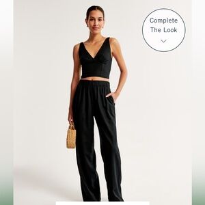 Abercrombie & Fitch Linen-Blend Ultra Wide-Leg Pant